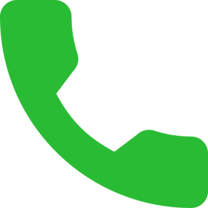 Illustration of a green telephone handset icon, angled to the right. The straightforward design, much like essential tools in pulmonary rehab, symbolizes calling or phone features in digital interfaces. The background is transparent.